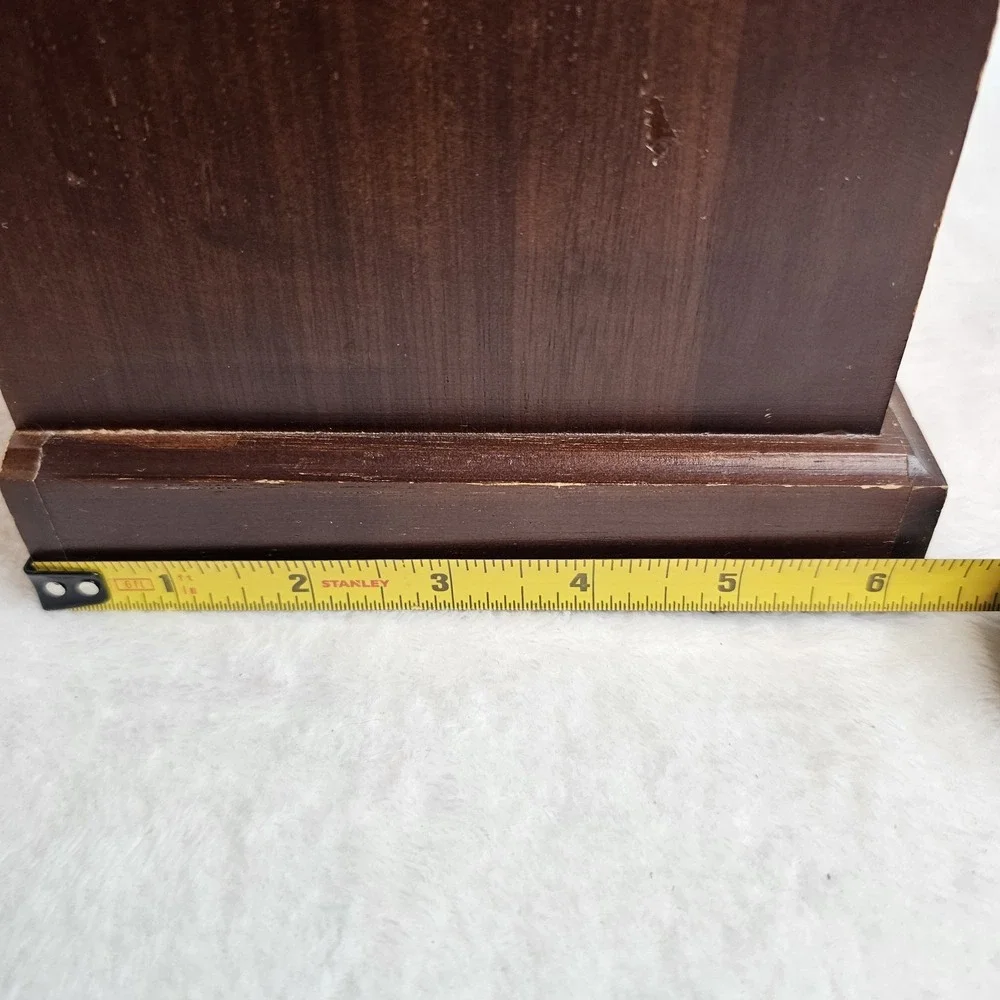 Vintage Wood 4 Drawer Tabletop Armoire/Dresser Style Jewelry Music Box